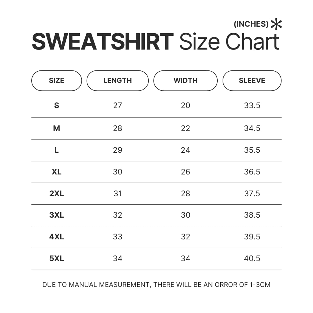 Sweatshirt Size Chart - The Wingfeather Saga Store