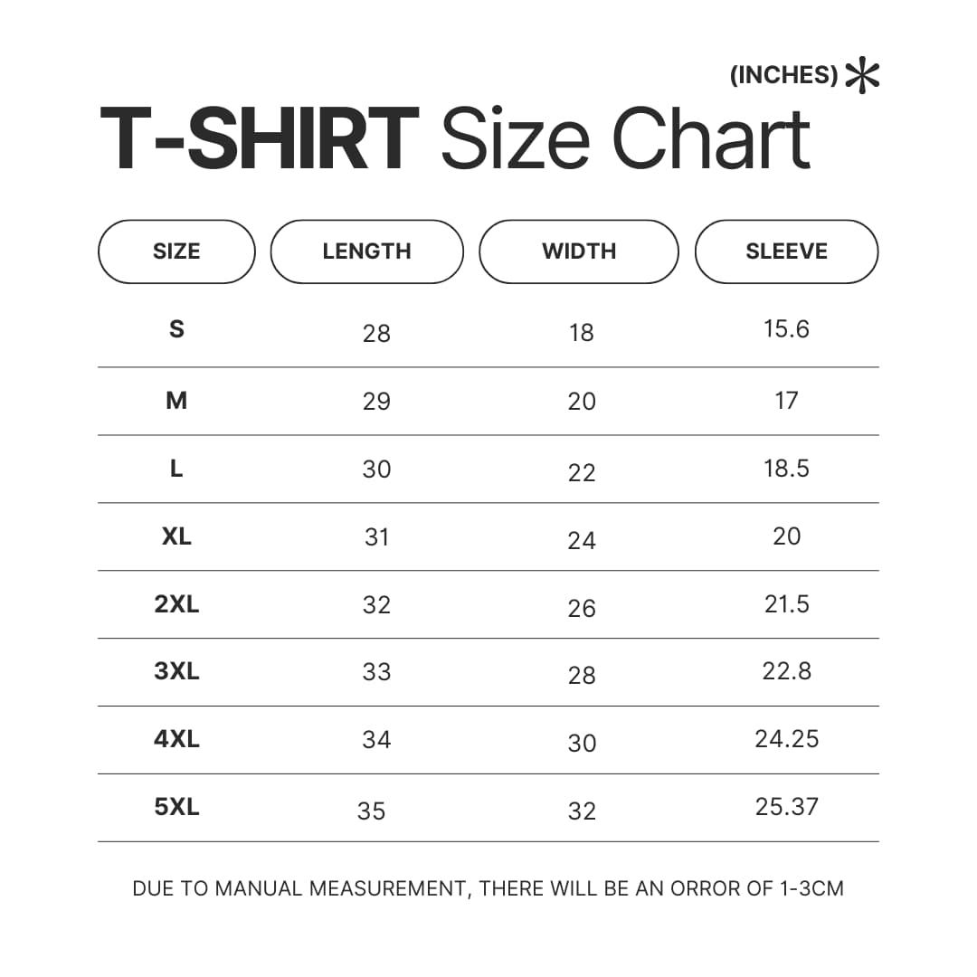 T shirt Size Chart - The Wingfeather Saga Store