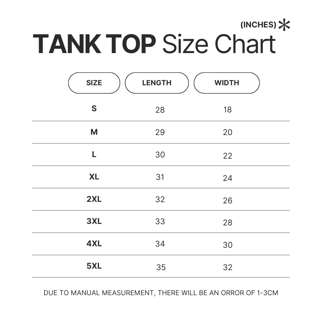 Tank Top Size Chart - The Wingfeather Saga Store