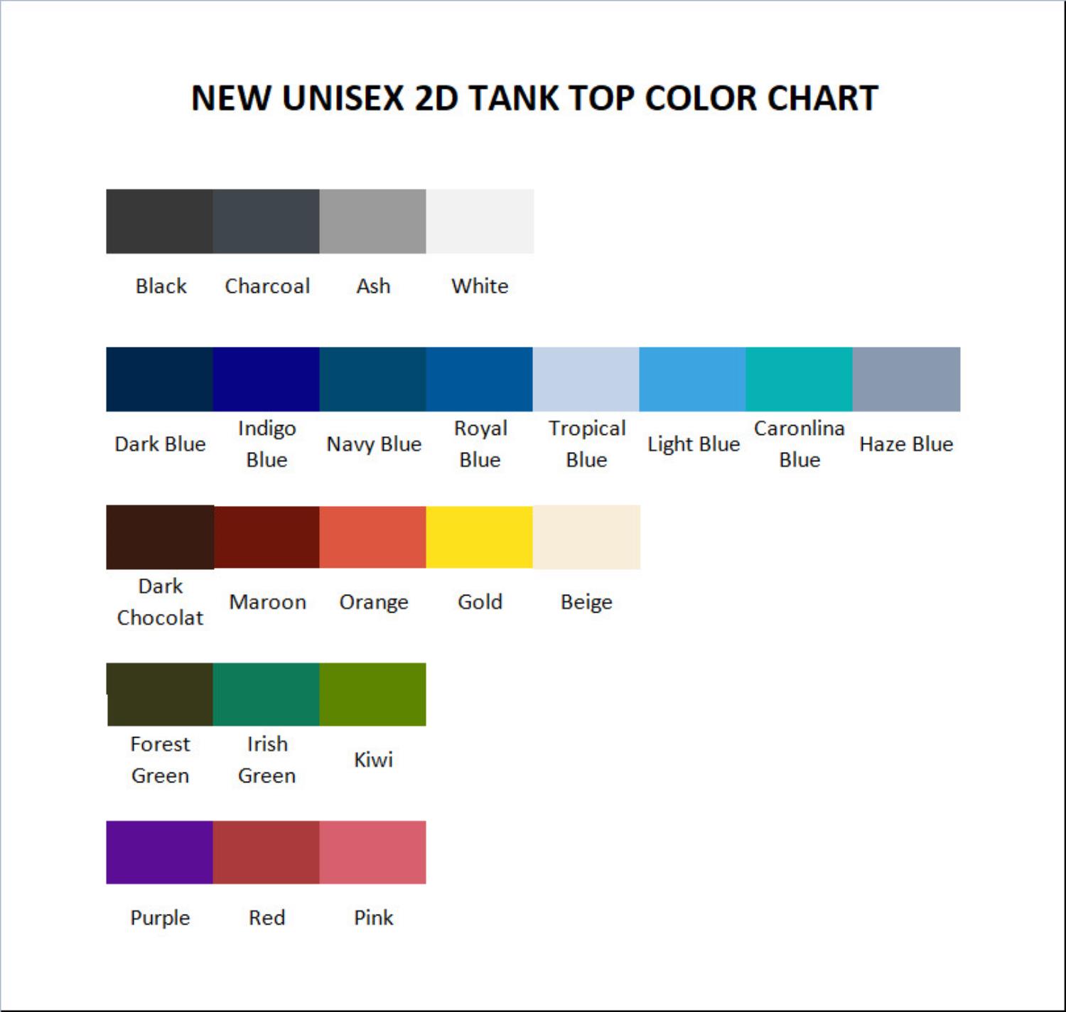 tank top color chart - The Wingfeather Saga Store