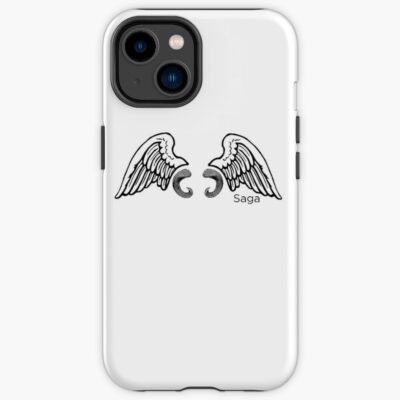 Saga Wings And Horns Black On White Iphone Case