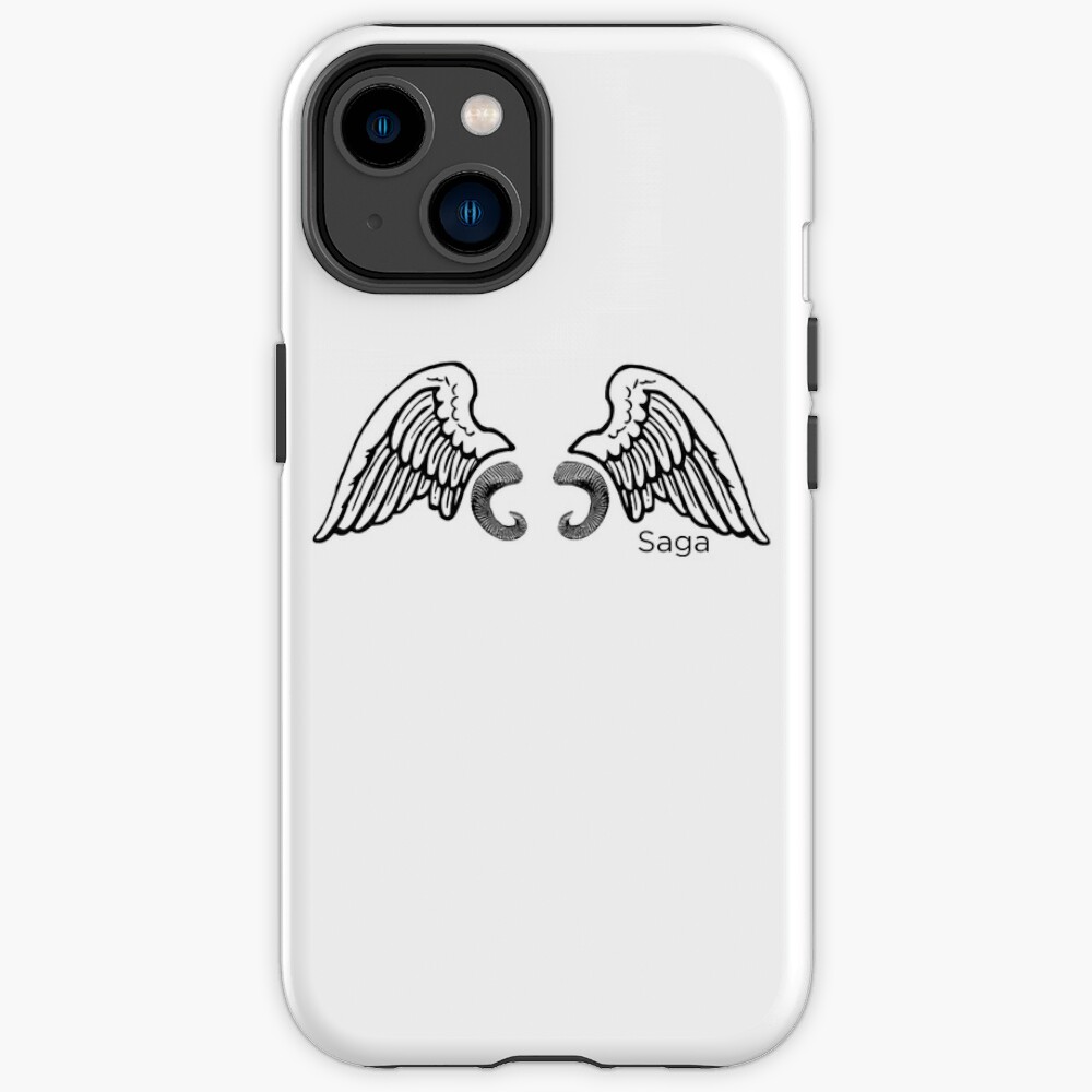 Saga Wings And Horns Black On White Iphone Case