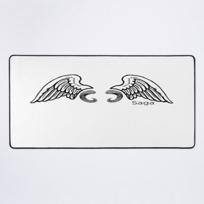 Saga Wings And Horns Black On White Mouse Pad